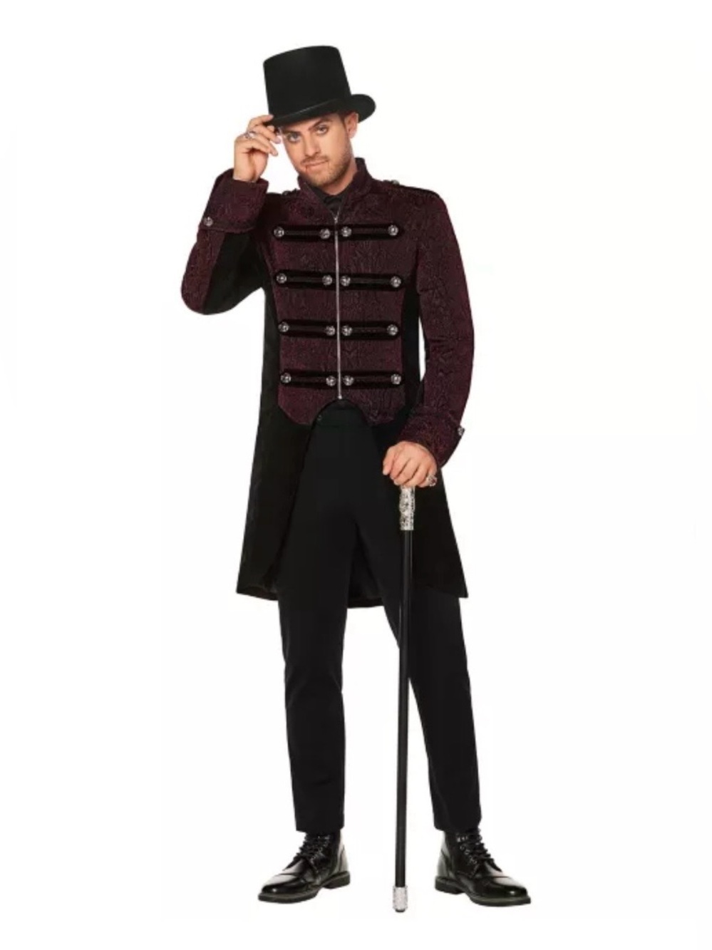 Spirit Halloween Adult Burgundy and Black Vampire Costume Jacket Size M